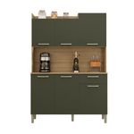 Kit Cozinha Vigo 8 Portas Com Nichos - Freijó / Preto