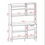 Kit Cozinha Vigo 8 Portas Com Nichos - Freijó / Branco