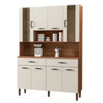 Kit Cozinha Alicante 8 Portas Com Nichos - Nogueira / Off White