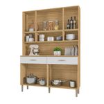 Kit Cozinha Golden 8 Portas Com Nichos - Freijó / Branco