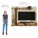 Painel De Tv 55 Petra Moderno 5 Prateleiras - Off White / Cinamomo