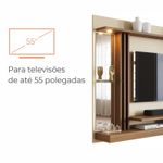 Painel De Tv 55 Petra Moderno 5 Prateleiras - Off White / Cinamomo