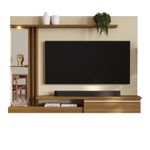 Painel De Tv 55 Petra Moderno 5 Prateleiras - Off White / Cinamomo