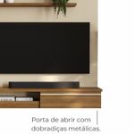 Painel De Tv 55 Petra Moderno 5 Prateleiras - Off White / Cinamomo
