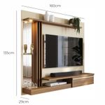 Painel De Tv 55 Petra Moderno 5 Prateleiras - Off White / Cinamomo