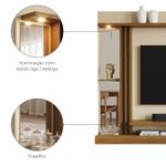Painel De Tv 55 Petra Moderno 5 Prateleiras - Off White / Cinamomo