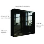 Guarda Roupas 3 Portas 2 Gavetas Grande Casal Preto