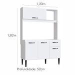 Cozinha Compacta Luna 4 Portas 1 Gaveta Branca