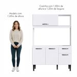 Cozinha Compacta Luna 4 Portas 1 Gaveta Branca
