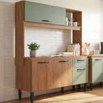Cozinha Compacta Luna 4 Portas 1 Gaveta Freijo Oliva