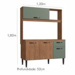 Cozinha Compacta Luna 4 Portas 1 Gaveta Freijo Oliva
