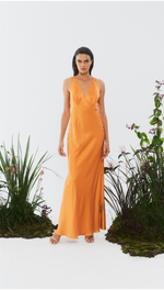 Vestido longo de cetim