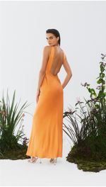 Vestido longo de cetim