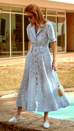 Vestido longo em laise