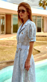 Vestido longo em laise