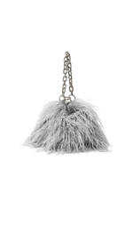 Bolsa sylvie com plumas e corrente dourada