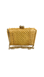 Clutch wicker palha natural com tassel