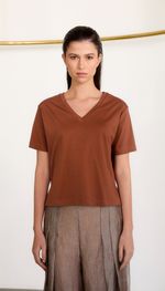 Blusa em algodão Pima decote V