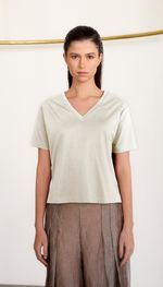 Blusa em algodão Pima decote V