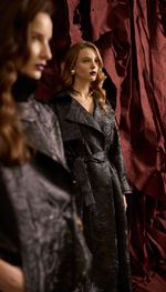 Trench coat em jacquard italiano exclusivo