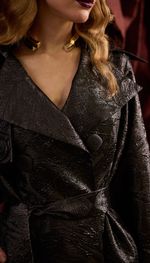 Trench coat em jacquard italiano exclusivo