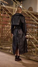 Trench coat em jacquard italiano exclusivo