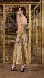  Corset estruturado em jacquard italiano ouro