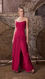 Vestido longo tomara que caia tarquinado