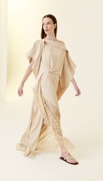 VESTIDO LONGO ESTILO KAFTAN EM CREPE