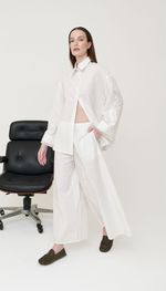 CAMISA  EM TRICOLINE COM RENDA FRANCESA