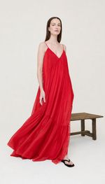 VESTIDO TARQUINADO EM MUSSELINE  