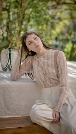 Blusa coquetel em tule e rendas francesas