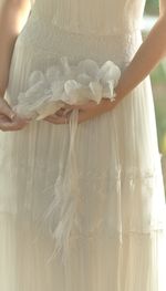 VESTIDO  BRANCO EM CHIFFON DE SEDA COM RENDAS
