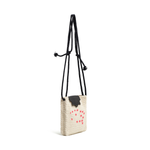 Bolsa Lateral em Crochê e Couro Off White - Feito à Mão