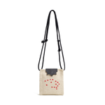 Bolsa Lateral em Crochê e Couro Off White - Feito à Mão