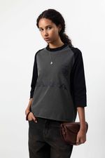 Camiseta Raglan 3/4 Grafite Estonada