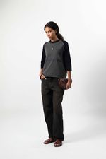 Camiseta Raglan 3/4 Grafite Estonada
