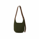 Bolsa Lateral em Crochê e Couro Verde
