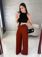 CALÇA PANTALONA CREPE SLAB CAROLYN