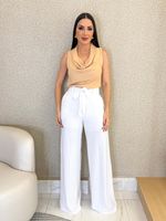 CALÇA PANTALONA CREPE SLAB CAROLYN
