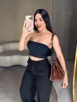 BOLSA EM COURO COM ALÇA METÁLICA ZANA