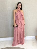 VESTIDO CREPE CHIFON CURLING