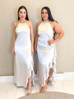 VESTIDO DE CETIM DE ALCINHA SATIN