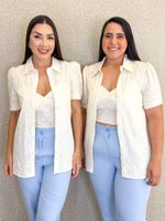 CONJUNTO CAMISA E CROPPED DE LINHO LAYER