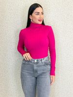 BLUSA CANELADA GOLA ALTA MARTY