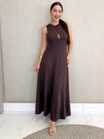 VESTIDO LONGUETE DE MOLETINHO MALVY 