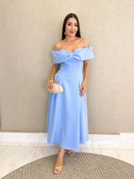 VESTIDO MIDI OMBRO A OMBRO DE ALFAIATARIA RADIANCE