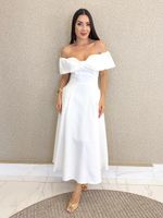 VESTIDO MIDI OMBRO A OMBRO DE ALFAIATARIA RADIANCE