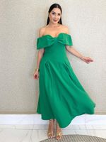 VESTIDO MIDI OMBRO A OMBRO DE ALFAIATARIA RADIANCE