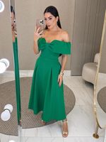 VESTIDO MIDI OMBRO A OMBRO DE ALFAIATARIA RADIANCE